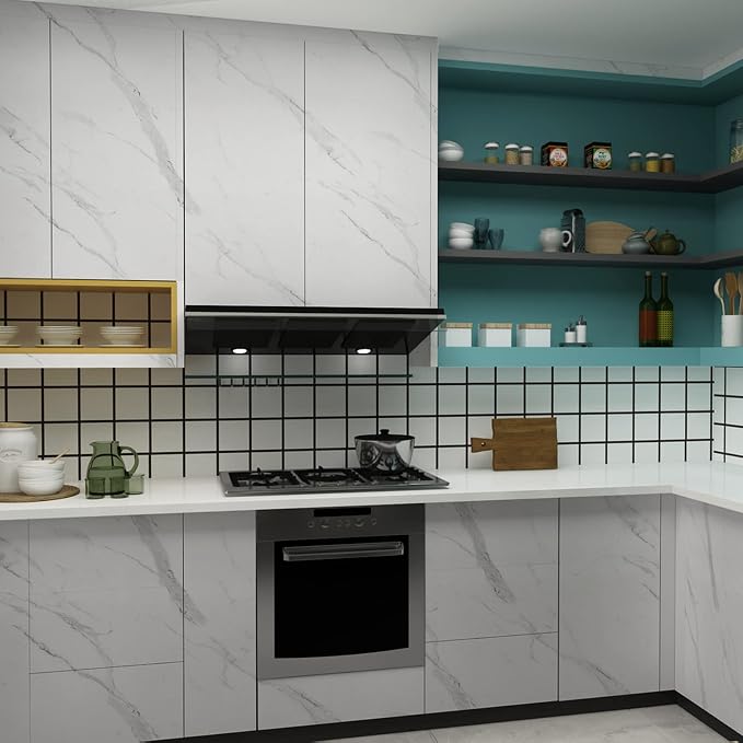 Marble Contact Paper 48x354 inch Marble Peel and Stick Wallpaper Waterproof Removable Self-Adhesive Vinyl Film for Bathroom Kitchen Countertop Cabinet Table Cover Furniture Decorative Roll