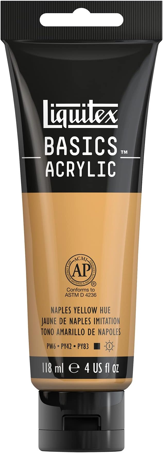 Liquitex BASICS Acrylic Paint, 118ml (4-oz) Tube, Naples Yellow Hue