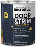 Rust-Oleum 369386 Advanced Dry Door & Trim Paint, Quart, Satin Nantucket Navy