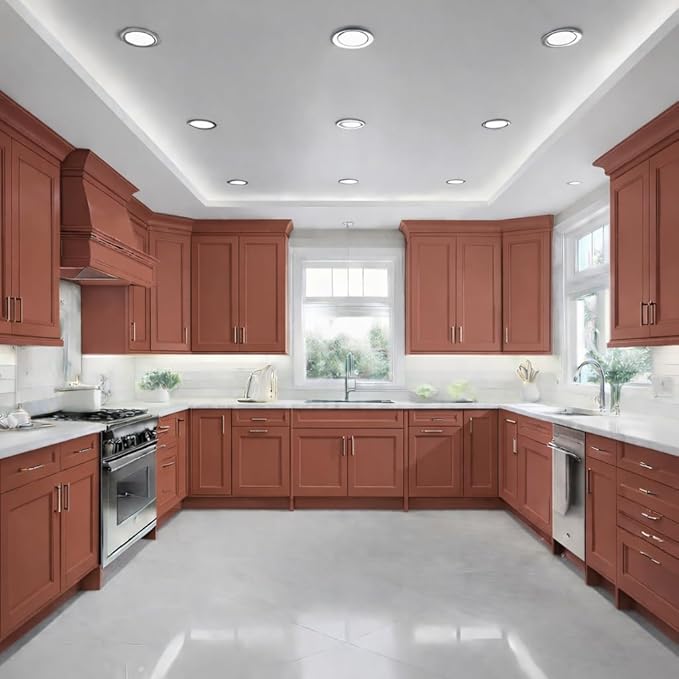 ALL-IN-ONE Paint by Heirloom Traditions, Brick (Burnt Cinnamon), Quart - Durable cabinet and furniture paint. Built in primer and top coat, no sanding needed. Includes our 30 featured color card.