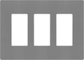 ENERLITES Screwless Decorator Wall Plates Child Safe Outlet Covers, Gloss Finish, Medium Size 3-Gang 4.88" H x 6.77" L, Unbreakable Polycarbonate Thermoplastic, SI8833M-GY, Gray