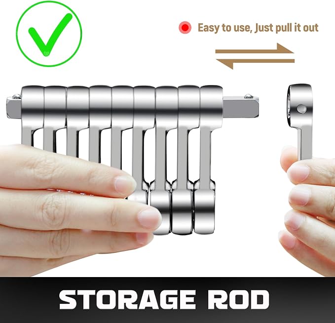 DISEN 9PCS SAE Torque Adapter 3/8" Drive 12 Point 3/8"-11/16" Durable | Chrome vanadium steel | 3/8" square drive | 12 point design | SAE 3/8-7/8" | Durable construction | For car, truck repair