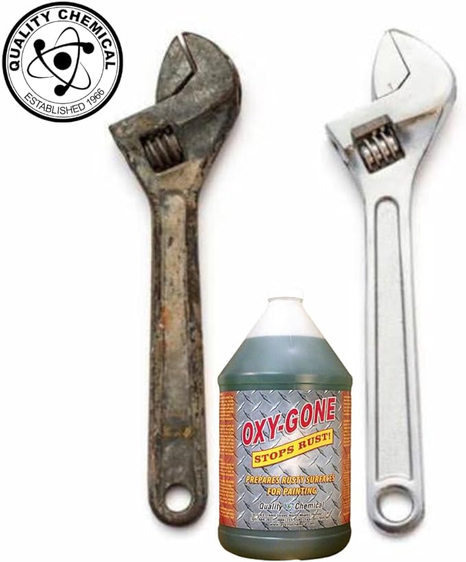 Quality Chemical Oxy-Gone Rust Remover and Metal Treatment - Rust Reformer, Rust Remover, Metal Rust Remover, Rust Neutralizer for Metal, Rust Converter, Remover, Rust Remover - 128 oz (Pack of 4)