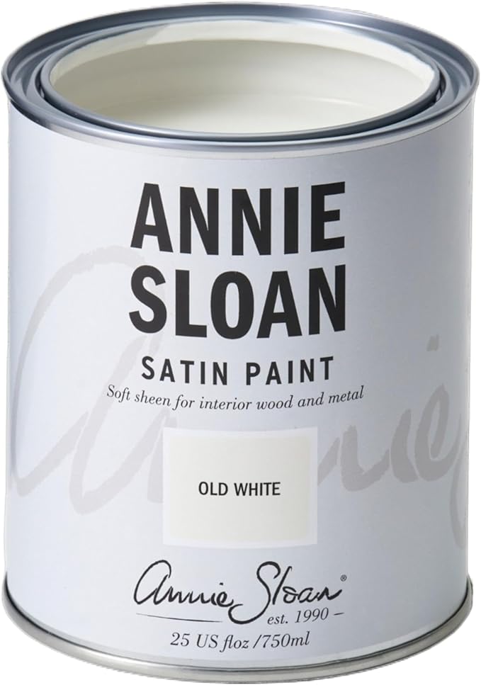 Annie Sloan Satin Paint (Old White, 25 Fl Oz/750 mL). Soft sheen for interior wood and metal. Self-leveling, all-in-one paint with no wax or lacquer required.