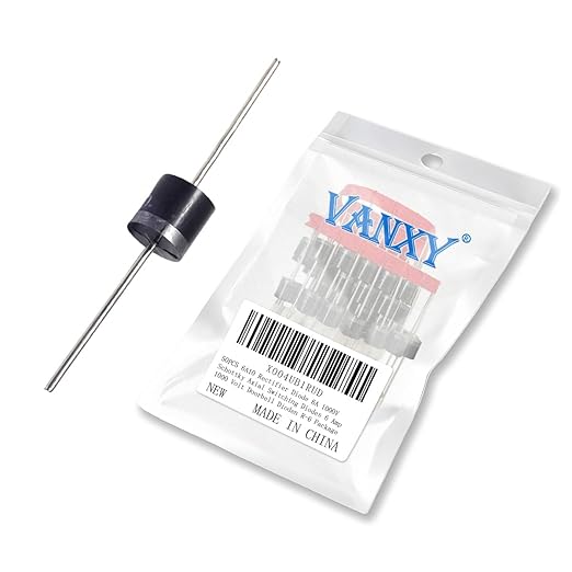50PCS 6A10 Rectifier Diode 6A 1000V Schottky Axial Switching Diodes 6 Amp 1000 Volt Doorbell Dioden R-6 Package Applicable DIY Maintenance Teaching Experiment