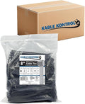 Kable Kontrol Cable Zip Ties, 8 Inch, 10000 Pcs, 50lbs Test, Black | Nylon Plastic, UV-Resistant, Self Locking, UL Listed, Indoor & Outdoor Use
