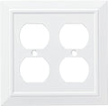 Franklin Brass Classic Architecture (1-Pack) Outlet Covers Pure White 1-Gang Wall Plate Single Duplex Switch Plates Electrical Guard W35242-PW-C