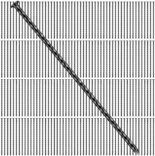 200 Pack 8 Inch Spiral Metal Garden Stakes Landscape Spikes Artificial Turf Stakes Landscape Edging Anchoring Spikes Heavy Duty Grass Nails for Artificial Turf Paver Edges(Black)