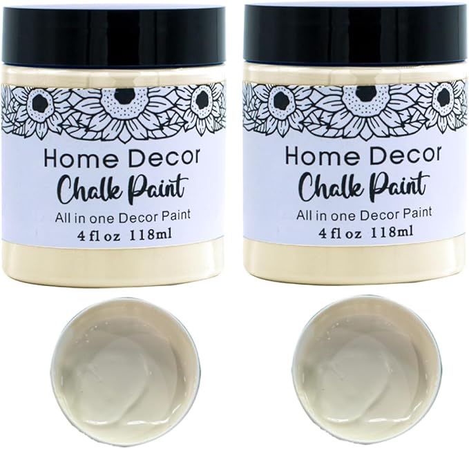 DGAGA 2 * 4OZ Cream Furniture Paint Cream Matte Finish Wood Cabinet Sea Blue Chalk Paste Odorless No Sanding DIY Home Decor Chalk Paint For Wooden Furniture, Crafts, Table, Chair