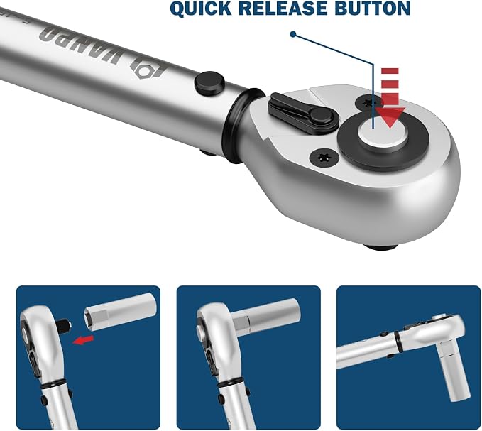 VANPO 3Pcs Torque Wrench 1/4&3/8&1/2"-20-240in-lb, 5-45ft-lb, 20-160ft-lb | ±3% Accuracy, Click, Dual Direction, 72-Tooth Ratchet, for Bike, Motorcycle, Car & Automotive Use