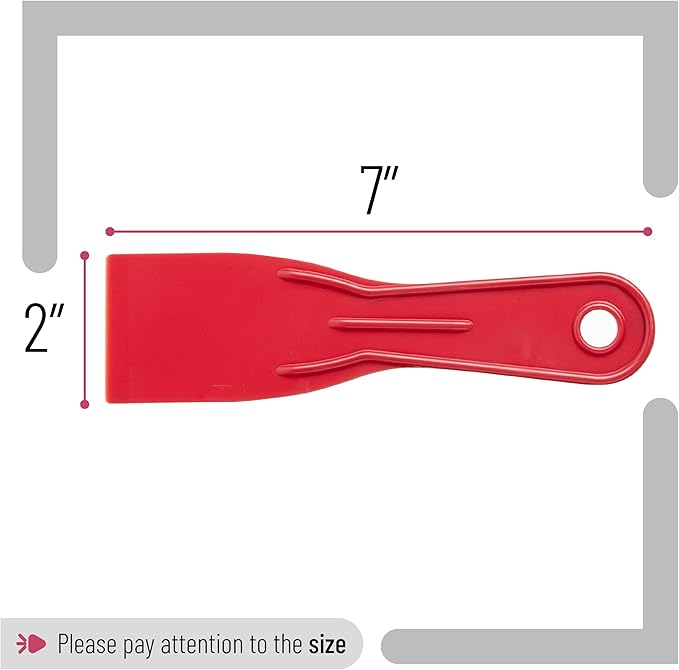Bates- Plastic Putty Knife Set, 2 Inch, 10 Pack, Red, Flexible Paint Scraper Tool for Spackling, Spackle Tool, Plastic Putty Knife Scraper, Solvent Resistant