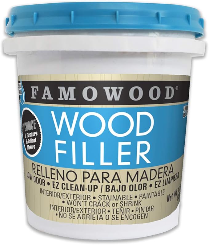 FamoWood 40022126 Latex Wood Filler - Pint, Natural, 24 oz.