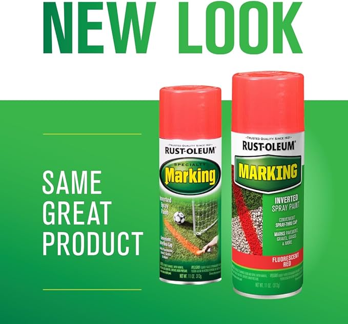 Rust-Oleum 1991830 Specialty Marking Spray Paint, 11 oz, Fluorescent Red