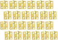 QCAA Narrow Butt Utility Hinge, Swaged, with Removable Loose Pin for Cabinet Door or Box Hinge, 1" x 15/16" x 1.2mm, Brass Plated, 24 Pack, Made in Taiwan