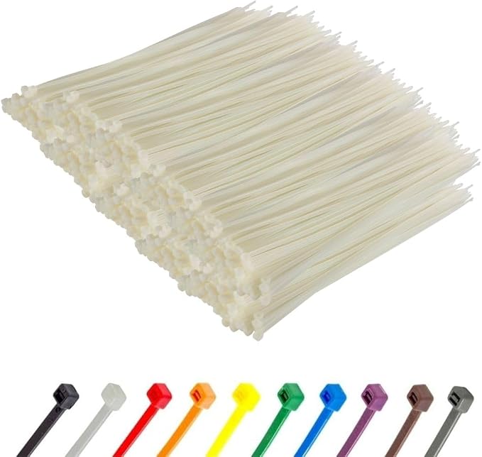 GTSE 12 Inch White/Clear Zip Ties, 4,500 Bulk Contractors Pack, 120lb Strength, UV Resistant Long Nylon Cable Ties, Self-Locking 12" Tie Wraps, Full Carton