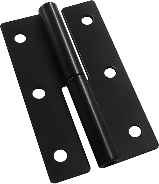 2 Pack 2.5 Inch Black Lift Off Hinge Heavy Duty H-Shaped Hinge Repair Hardware Butt Hinges Right Handed Slip Joint Flag Hinges for Indoor DIY Projects