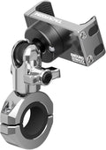 Tackform Chrome Motorcycle All Metal Phone Mount - Vibration Dampening 20MAXX Spring Cradle | Universal Clamp Fits 7/8" to 1-1/4" Handlebars | Compatible with iPhones, Galaxy, More | Short Reach Arm
