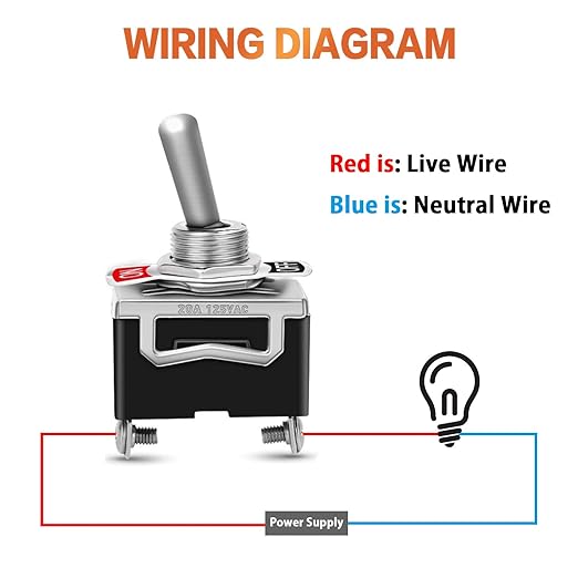 8 Pack Toggle Switches, 2 Pin 20A 125V AC/ 15A 250V AC ON Off Switch, SPST Car Rocker Switches with Boot Cap Cover, 12V Heavy Duty Waterproof Toggle Switch