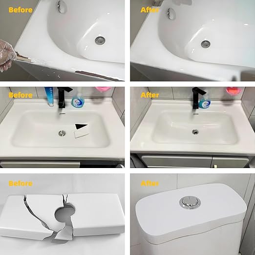 Tub Repair kit White, Enamel, Fiberglass, Ceramic, Tub Tile Toilet Shower Kit,Porcelain Sink chip Filler Acrylic Bathtub Repair Kit for Cracks Chips Dents Holes Scratches Patch and Repairs Chips