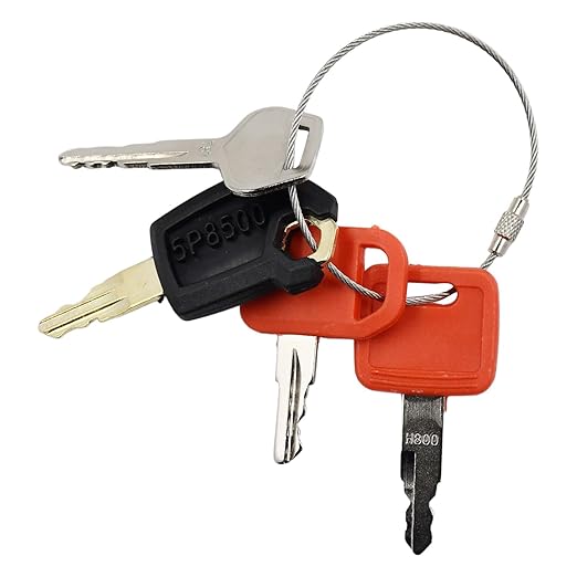 4 Packs Heavy Equipment Ignition Key Compatible with Komatsu John Deere Hitachi Cat