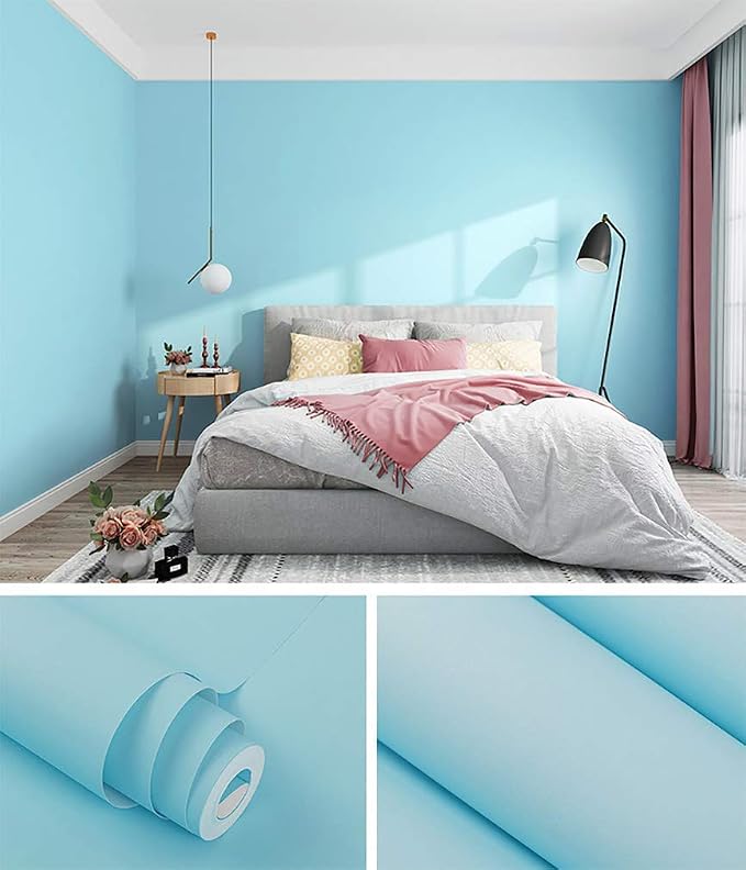 118"x17.7" Teal Peel and Stick Wallpaper Solid Color Teal Contact Paper Self-Adhesive Removable Wallpaper for Wall Covering Cabinet Countertop Vinyl Roll
