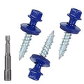 Metal Roofing Screws 10 x 1 inch, Blue Hex Head Sheet Metal Roof Screw with EPDM Washer for Corrugated Roofing (250Pcs)