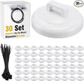 Leinuosen 30 Set Magnetic Zip Tie Mount and Nylon Cable Ties, 23 mm Multipurpose Wire Cable Holder Mount Wire Clips Management Electrical Organization Supplies(White)