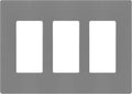 ENERLITES Elite Series Screwless Decorator Wall Plate Child Safe Outlet Cover, Gloss Finish, Size 3-Gang 4.68" H x 6.53" L, Unbreakable Polycarbonate Thermoplastic, SI8833-GY, Grey