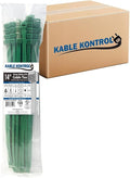 Kable Kontrol Cable Zip Ties, 14 Inch, 3500 Pcs, HD 120lbs Test, Green | Nylon Plastic, Self Locking, UL Listed, Indoor Use