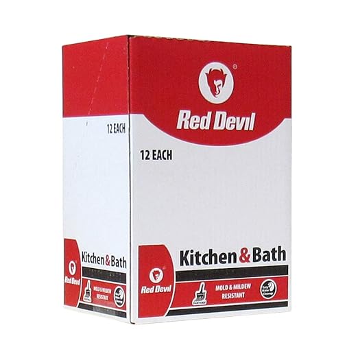 Red Devil 040620 Duraguard Kitchen & Bath Siliconized Acrylic Caulk, 10.1 oz., Biscuit, 12 Pack, Made in USA