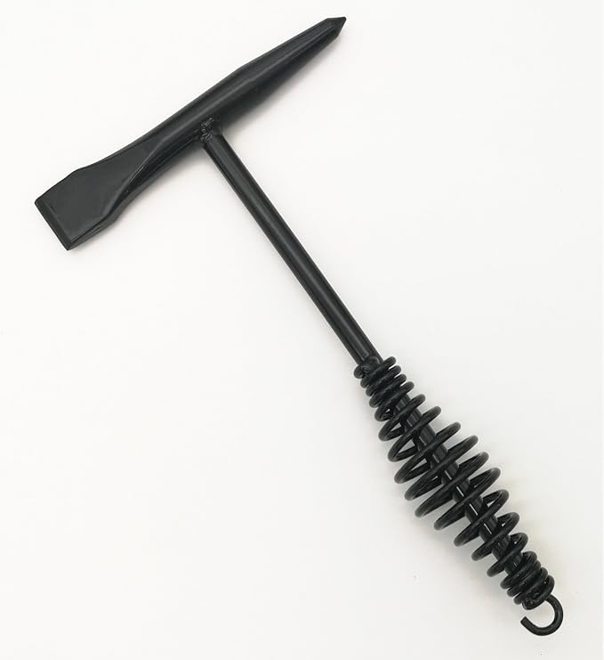 VASTOOLS Welding Chipping Hammer with Coil Spring Handle,10.5",Cone and Vertical Chisel/ 10" Wire Brush(Free), Black