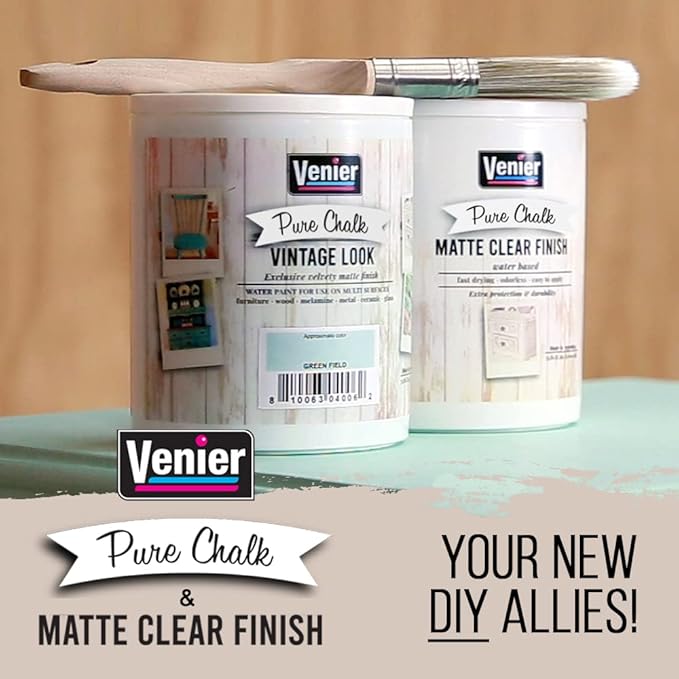 Chalk Pure Paint - for Furniture, Crafts, Home Decor - All-in-One – DIY – Eco-Friendly (Vintage [Blue]), (33.81 oz)