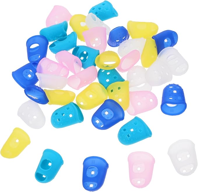 Uonlytech 120 Pcs Silicone Thumb Sucking Stop for Kids Hot Glue Sticks Fingertip Protectors Toe Protectors Wax Child Guitar Silicone Covers Protection Cap Man