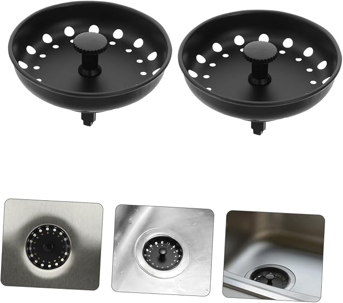 Homoyoyo 4pcs Metal Sink Drain Strainer and Filter Stoppers Kitchen Sink Drain Filter for Food Catching Easy Installation for Home Use