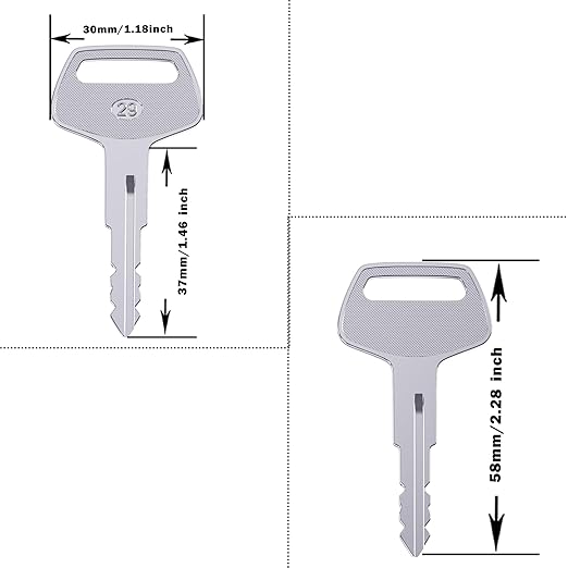 Heavy Equipment Ignition Key, 10 Pack 787 Komatsu Key, Replaces OEM Part TR261434 Fit Excavators, Dozers, Loaders and Backhoes