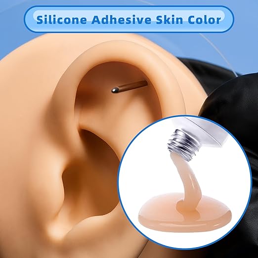 Lounsweer 2 Pcs Silicone Adhesive Glue for Skin Doll Repair Flesh Color Soft Adhesive Rubber Repair Glue for Filling Silicone Baby Doll Cavities Rubber Molds Halloween SFX Makeup