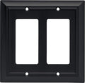 Franklin Brass Architectural (1-Pack) Decorative Light Switch Cover Matte Black 2-Gang Decorator/Rocker Wall Plate Double Electrical Outlet Guard 64211