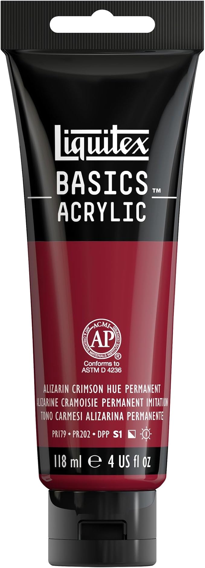 Liquitex BASICS Acrylic Paint, 118ml (4-oz) Tube, Alizarin Crimson Hue