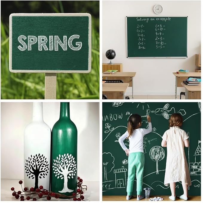 Chalkboard Paint Green Chalk Board Paint for Wood, Metal, Glass, Wall, Plaster Boards Sign, Frame, Interior/Exterior, All-in-One Primer & Top Coat, Green Matte Finish, Acrylic, Non-Toxic, 250g, 9oz