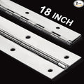 2Pack Heavy Duty Piano Hinge, 2" Open Width x 18" Continuous & Piano Hinges, 0.06” Thick Stainless Steel Piano Hinge with Holes, Polished Stainless Furniture Hinges for Cabinet Door Cases Woodworking