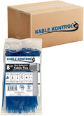Kable Kontrol Cable Zip Ties, 8 Inch, 10000 Pcs, 50lbs Test, Blue | Nylon Plastic, Self Locking, UL Listed, Indoor Use