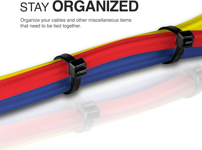 TR Industrial Multi-Purpose UV Resistant Black Cable Ties, 18 inches, 50 Pack