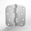 goldenwarm 18 Pack 4 inch Brushed Nickel Door Hinges Satin Nickel Exterior Door Hinges - Residential Hinges for Interior and Exterior Doors, 5/8" Radius Corners, Iron