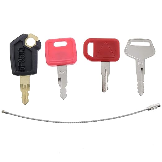 Solarhome Heavy Equipment Ignition Key Set 4 Keys for CAT fits John Deere & Komatsu