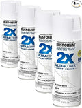 Rust-Oleum 346950 Painter's Touch 2X Ultra Cover Spray Paint, 12 oz, Satin Blossom White (Pack of 4)