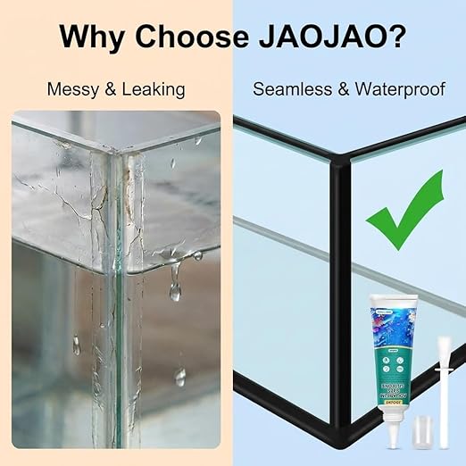 JAOJAO Black Aquarium Silicone, Aquarium Safe Silicone Sealing Waterproofing Strong Adhesion Fish-Safe Fast Curing Good Flexibility Underwater Bonding for Fish Tank Pools, 120ml