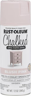 Rust-Oleum Blush Pink Chalked All-in-One Ultra Matte Spray Paint | One Coat Coverage | No Primer, Sanding, Or Topcoat Needed | Easy Spray Application | Made in USA | 12 OZ