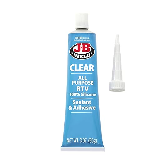 J-B Weld 31310 Clear All-Purpose RTV Silicone Sealant and Adhesive - 3 oz. - 2-Pack