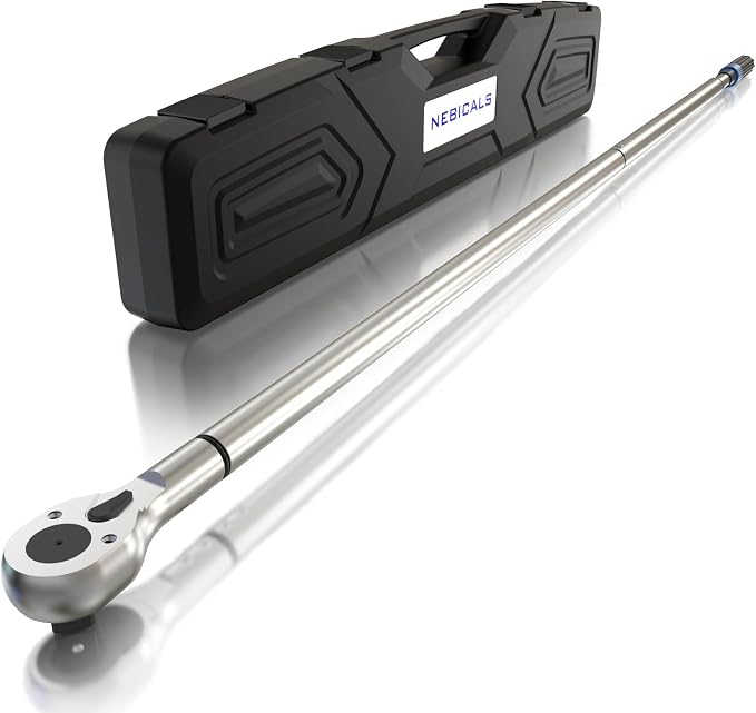1'' 200-1200 Ft Lb Torque Wrench Heavy Duty, Dual Direction, High hardness, Long lifetime, Stored In a Solid Case