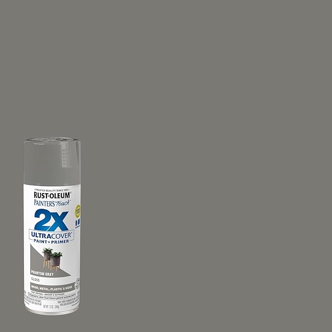 Rust-Oleum 372273- Painter's Touch 2X Ultra Cover Spray Paint, 12 oz, Phantom Gray